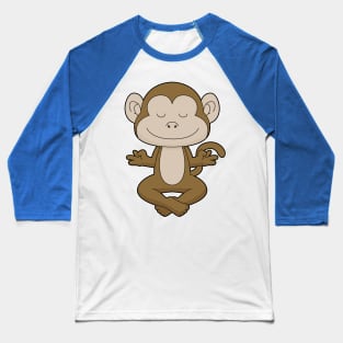 Monkey Yoga Meditation Baseball T-Shirt